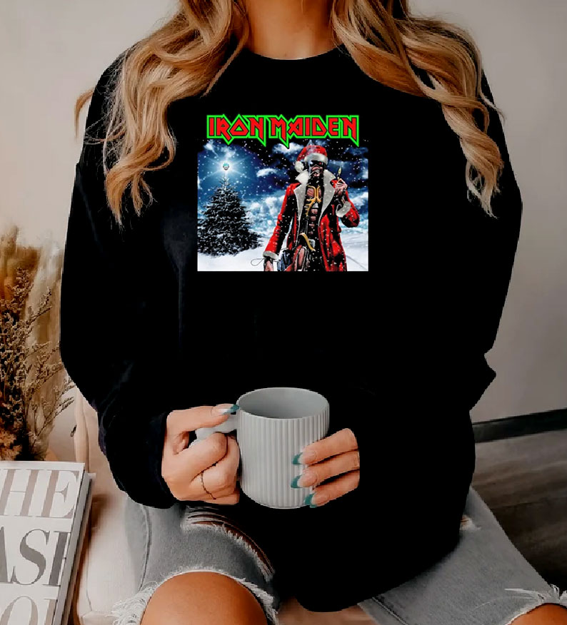 Iron Maiden Somewhere In Time Eddie The Head Christmas Sweatshirt