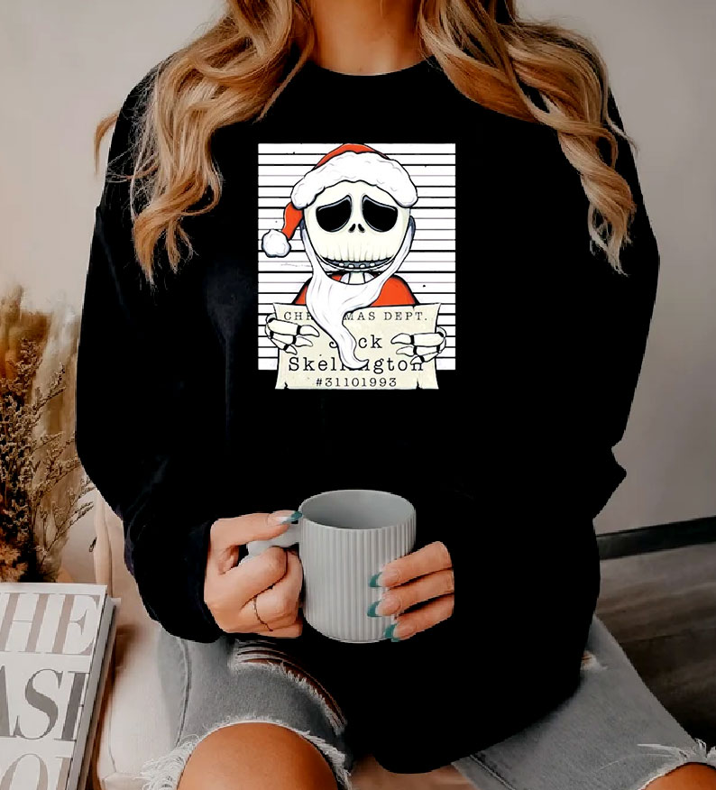 Jack Skellington And Santa Claus Christmas Dept Sweatshirt