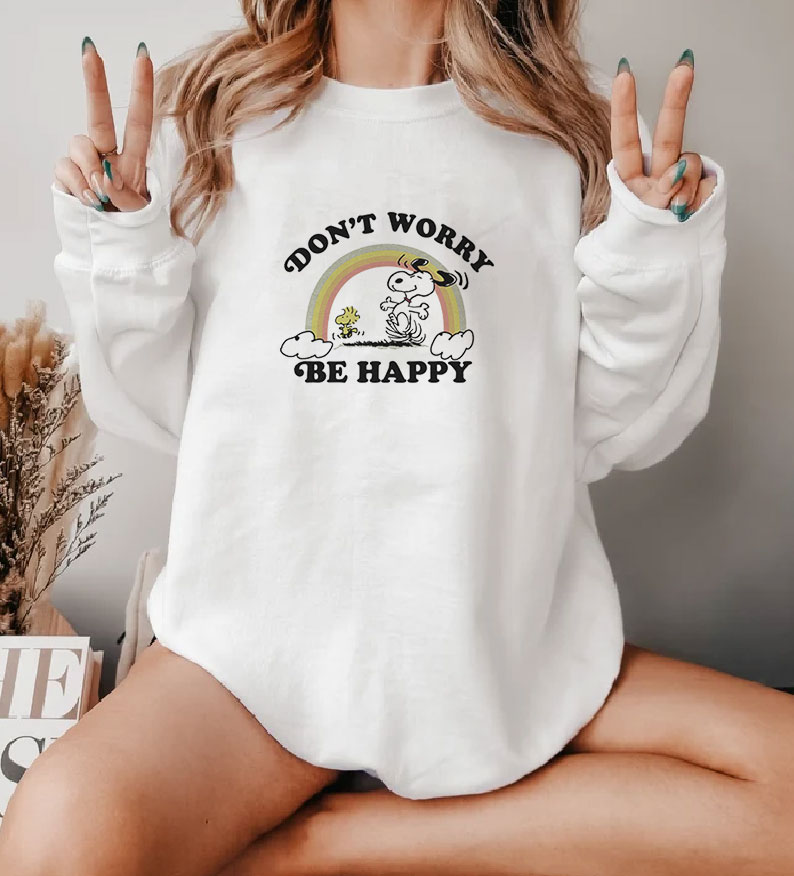 Junk Food Snoopy Don't Worry Be Happy Sweatshirt