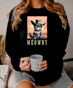 Parody Meowdy Cowboy Sunset Vintage Sweatshirt