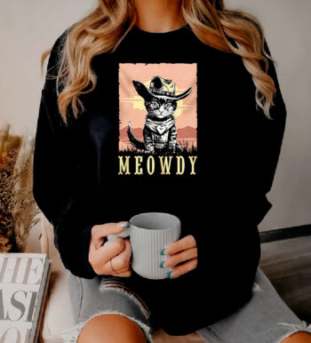 Parody Meowdy Cowboy Sunset Vintage Sweatshirt