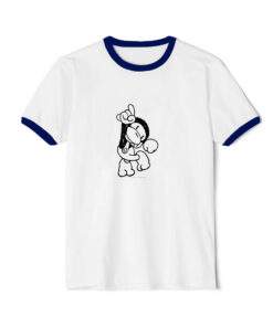 2006 Bape Baby Milo Dancing Graphic Ringer Navy Tee