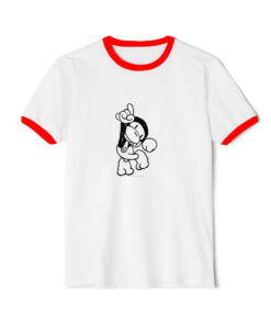 2006 Bape Baby Milo Dancing Graphic Ringer Red Tee