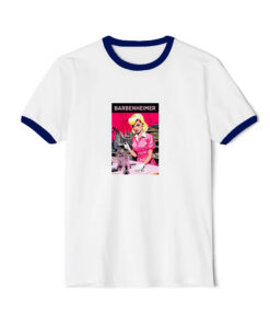 Barbenheimer Funny Meme Movie Ringer Navy Tee