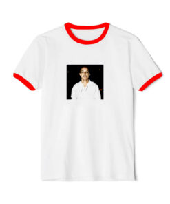 Britney Spears Shaved Head Graphic Ringer Red Tee