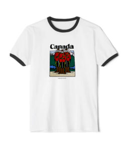 Canada Mounties Hamilton Ontario Canadian Ringer Black Tee