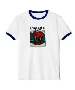 Canada Mounties Hamilton Ontario Canadian Ringer Navy Tee
