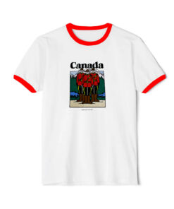 Canada Mounties Hamilton Ontario Canadian Ringer Red Tee