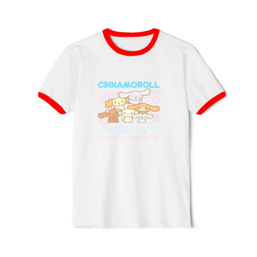 Cinnamoroll Family Strawberries Ringer Red Tee