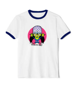 Funny Mojo Jojo Mad Scientist Powerpuff Ringer Navy Tee