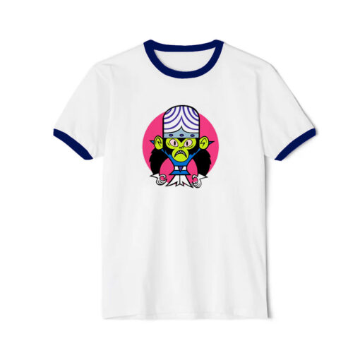 Funny Mojo Jojo Mad Scientist Powerpuff Ringer Navy Tee
