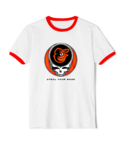Grateful Dead Baltimore Orioles Steal Your Base Ringer Red Tee