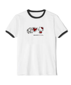 Hello Kitty x Keith Haring Crewneck Funny Ringer Black Tee