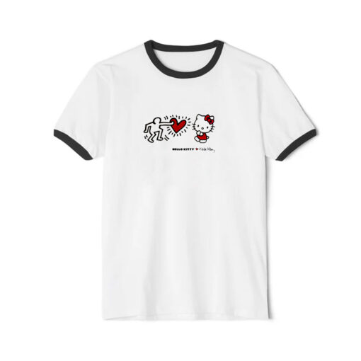 Hello Kitty x Keith Haring Crewneck Funny Ringer Black Tee