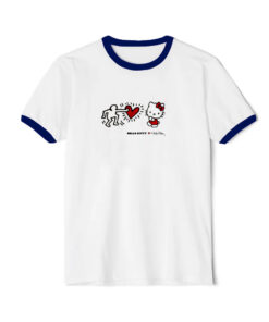Hello Kitty x Keith Haring Crewneck Funny Ringer Navy Tee