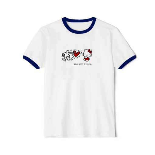 Hello Kitty x Keith Haring Crewneck Funny Ringer Navy Tee