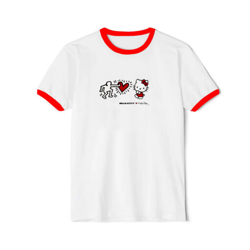 Hello Kitty x Keith Haring Crewneck Funny Ringer Red Tee