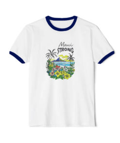 Maui Strong Fundraiser Wildfires On Maui Ringer Navy Tee