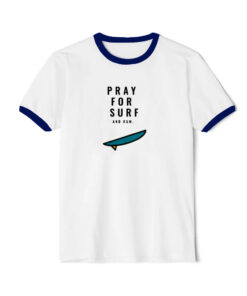 Maui Wildfire Pray For Surf And Rum Ringer Navy Tee