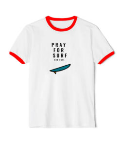 Maui Wildfire Pray For Surf And Rum Ringer Red Tee