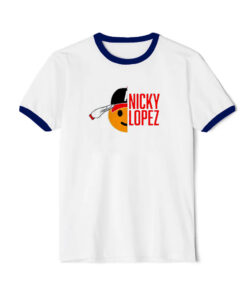 Nicky Lopez Salute Atlanta Braves Ringer Navy Tee