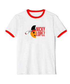 Nicky Lopez Salute Atlanta Braves Ringer Red Tee