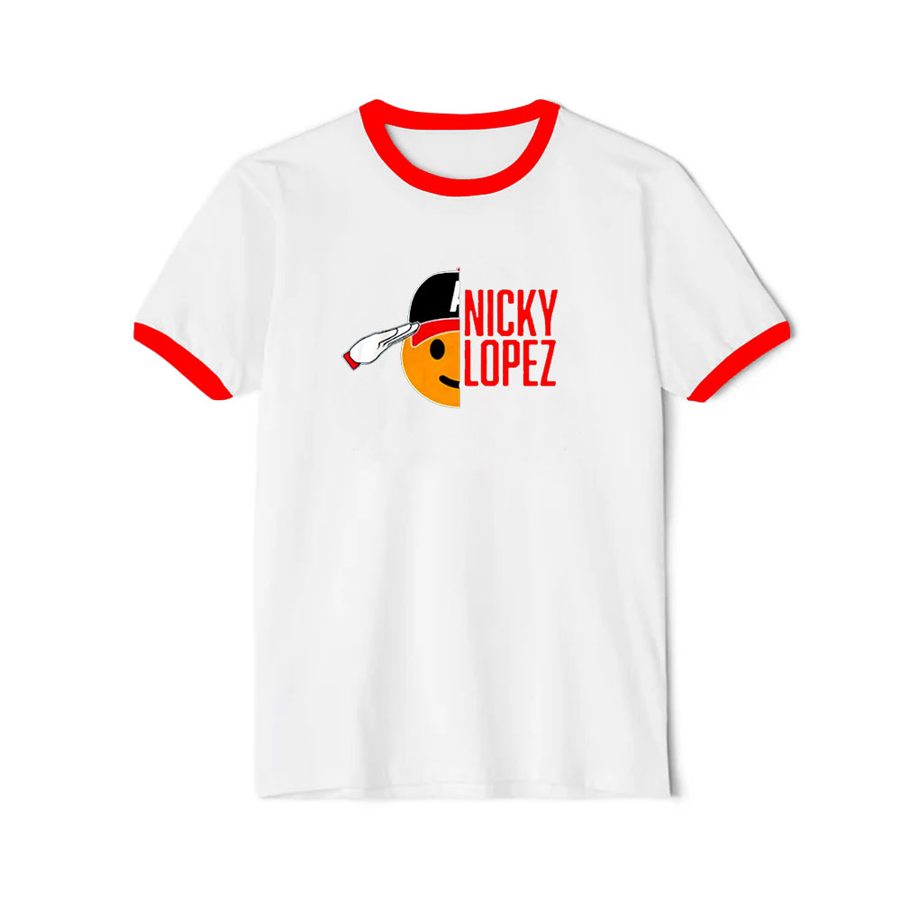 Nicky Lopez Salute Atlanta Braves Ringer Red Tee