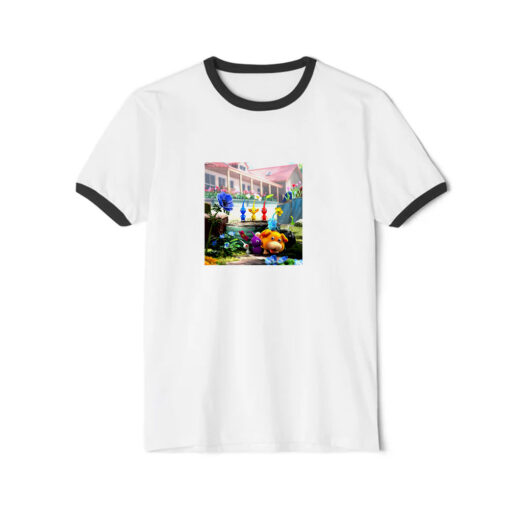 Nintendo Pikmin 4 Graphic Ringer Black Tee
