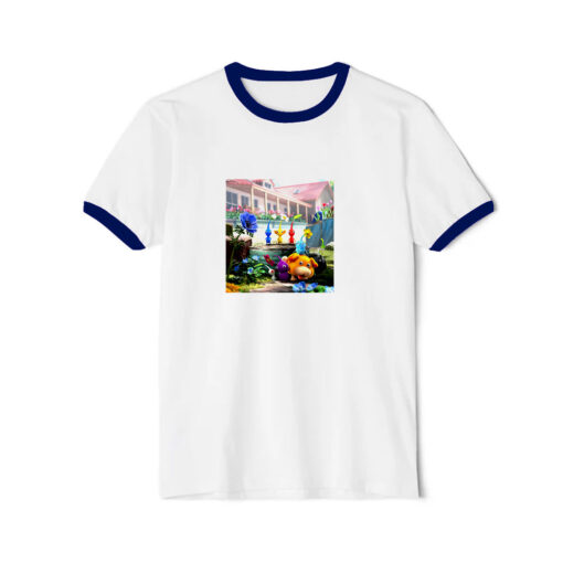 Nintendo Pikmin 4 Graphic Ringer Navy Tee