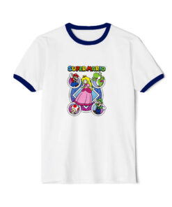 Princess Peach and Friends Graphic Ringer Navy Tee