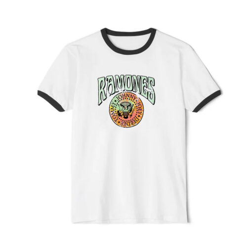 Ramones Crest Psych Ringer Black Tee