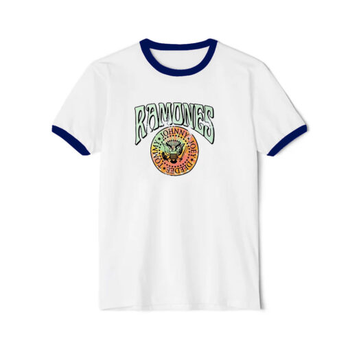 Ramones Crest Psych Ringer Navy Tee