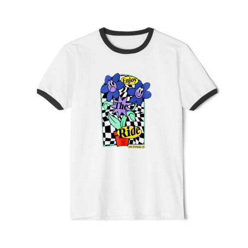 Reclaimed Enjoy The Ride Vintage Ringer Black Tee