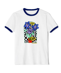 Reclaimed Enjoy The Ride Vintage Ringer Navy Tee