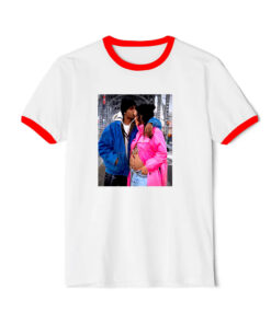 Rihanna And Asap Rocky Vintage Ringer Red Tee