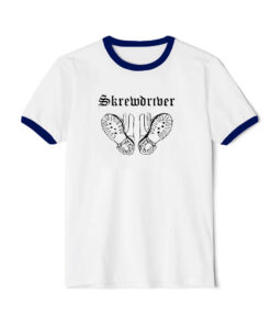 Skrewdriver Boots And Braces Ringer Navy Tee