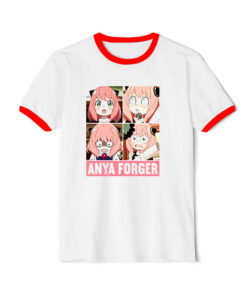 Spy X Family Cute Anya Action Comedy Anime Ringer Red Tee