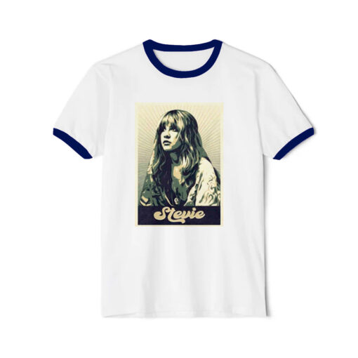 Stevie Vintage 70S Pastel Grunge Style Ringer Navy Tee