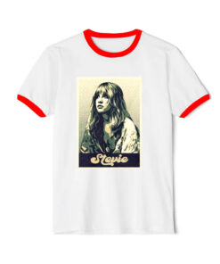 Stevie Vintage 70S Pastel Grunge Style Ringer Red Tee