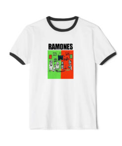 The Ramones Happy Family Tour Graphic Ringer Black Tee