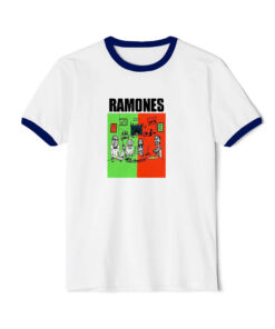 The Ramones Happy Family Tour Graphic Ringer Navy Tee