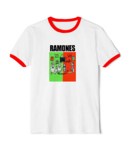 The Ramones Happy Family Tour Graphic Ringer Red Tee