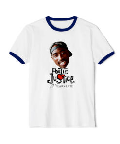 Tupac Poetic Justice 27 Years Late Vintage Ringer Navy Tee