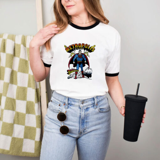 Vintage 1980 Superman Metropolis Ringer Tee