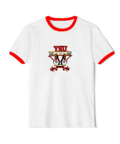 Vintage 90s YSU Youngstown State University Ohio Ringer Red Tee
