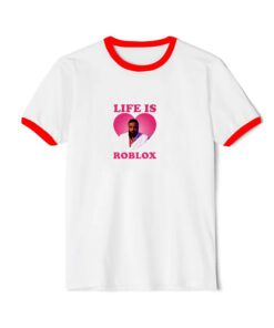 life Is Love Roblox Dj Khaled Ringer Red Tee