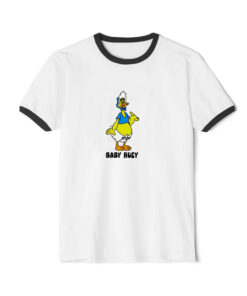 Baby Huey Retro Cartoon Character Fan Ringer Black Tee
