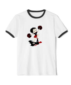 Cheer Betty Boop Houston Texans Graphic Ringer Black Tee