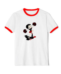 Cheer Betty Boop Houston Texans Graphic Ringer Red Tee