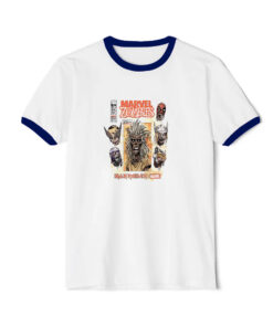 Iron Maiden x Marvel Zombie Eddie Comic Ringer Navy Tee